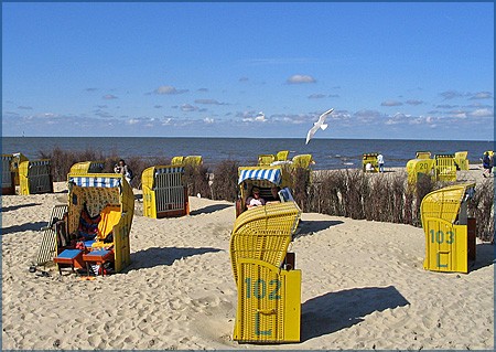 Am Strand gegen Abend